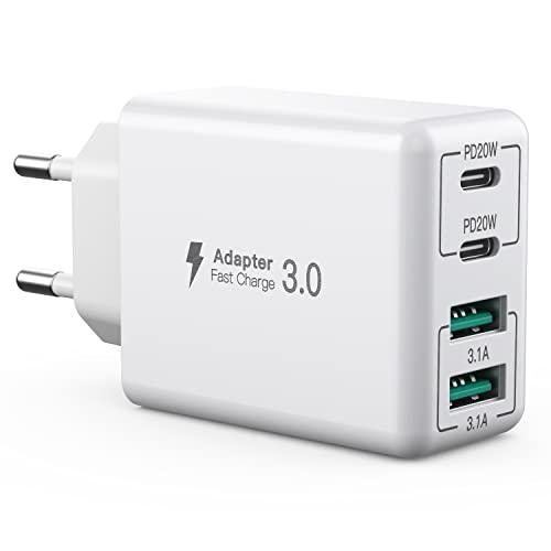 Cargador USB C, 40 W 4 Puertos