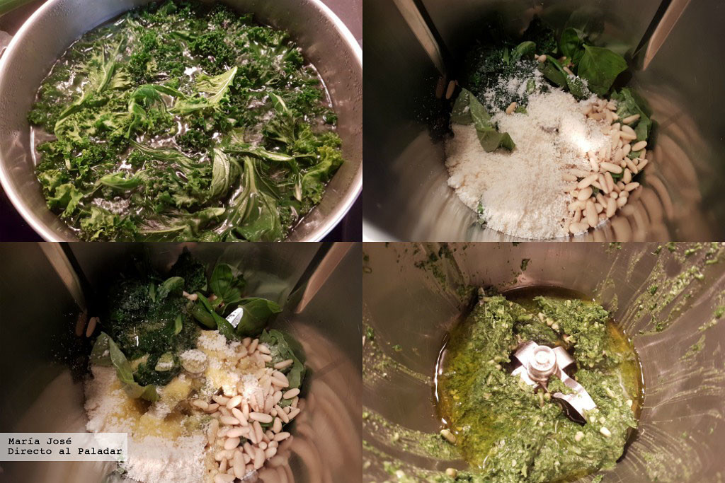 Pesto de kale. Receta de cocina fácil, sencilla y deliciosa