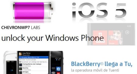 ChevronWP7 Labs para desarrolladores, Blackberry con Tu de Tuenti y la batería de iOS 5. Galaxia Xatakamóvil (del 31 de octubre al 6 de noviembre).