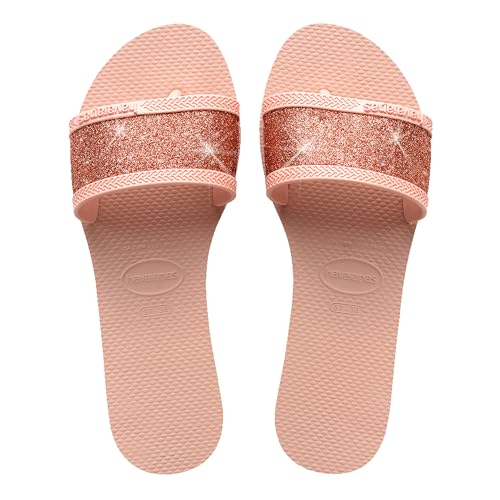 Havaianas - You Angra Glitter, Sandalias Tipo Pala, Cómodas, Estilosas y Duraderas, Tiras Anchas con Brillo, Mujer