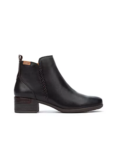 Pikolinos Malaga Botines de Tacón Mujer | en Cuero | Cremallera | Negro