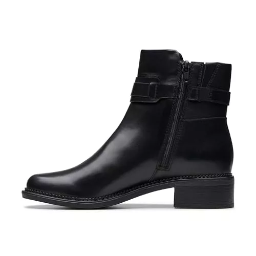 Clarks Maye Bella, Botas de Moda Mujer, Black Leather, 38 EU