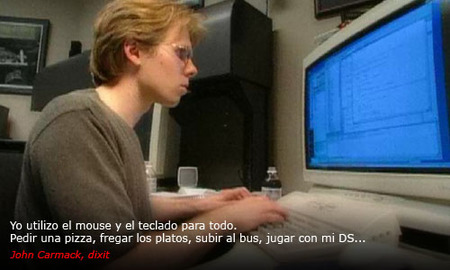 John Carmack es de la vieja escuela, prefiere un Mouse y un teclado para los FPS