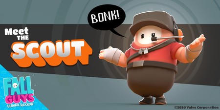 El mítico Scout de Team Fortress 2 se une a las pruebas de Fall Guys en forma de skin especial