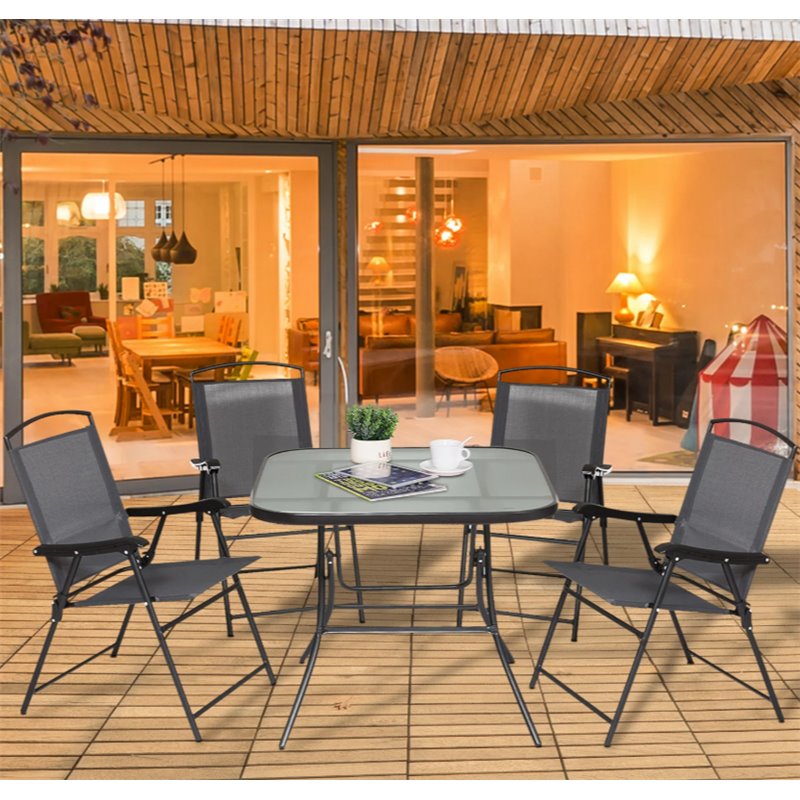 Conjunto de sillas y mesa de 5 piezas Outsunny