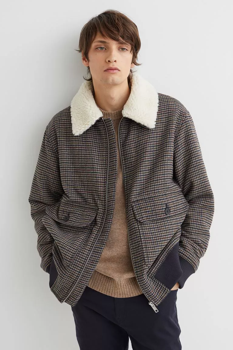 Cazadora en mezcla de lana