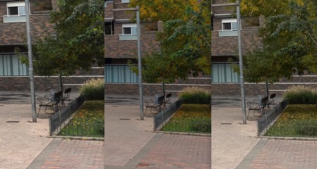 Ganadores de las tomas de día y en exteriores. De izquierda a derecha: Huawei Pura 70 Ultra, Xiaomi 14 Ultra y iPhone 16 Pro