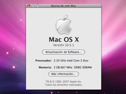 Ya está aquí la primera actualización de Leopard: Mac OS X 10.5.1