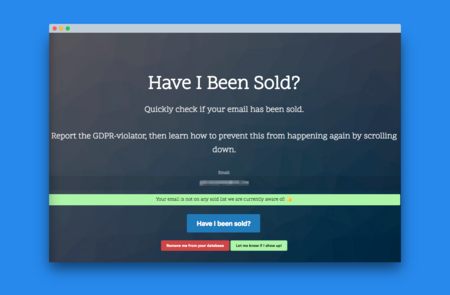 Have I Been Sold?, esta web te dice su tu email ha sido vendido a terceros sin tu consentimiento
