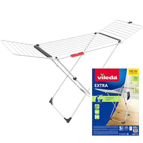 Vileda Tendedero Plegable Extra de Aluminio, Patas en X, Varillas XL