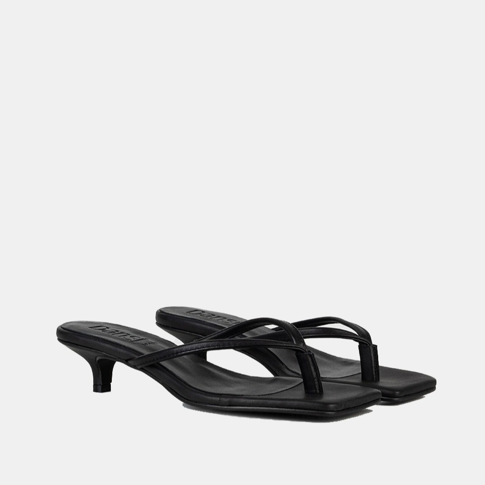 Dansi - Sandalias de mujer flip-flop con tacón kitten.