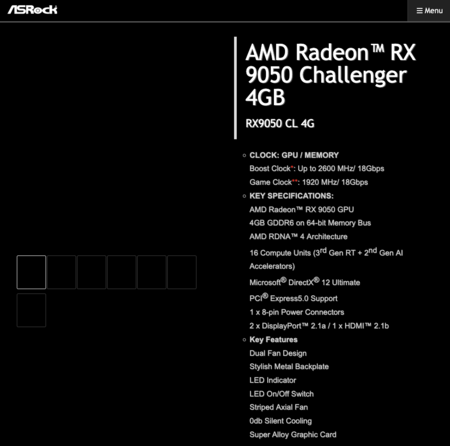 amr radeon rx 9050 4 GB
