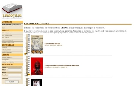 Librofilia, red social española de recomendaciones de libros