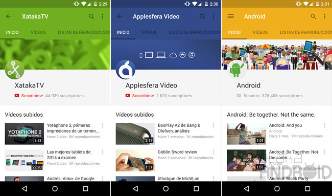 YouTube 6.0 para Android, ahora con nueva interfaz Material Design y ...