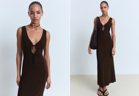 Vestido marrón de Mango