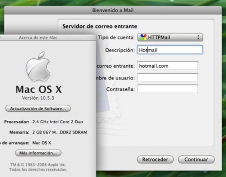 Httpmail 1.52 ya funciona bajo Mac OS X 10.5.3