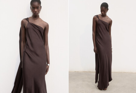 Vestido marrón de Mango