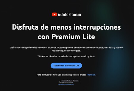 YouTube Premium Lite