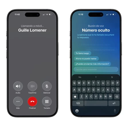 La persona que llama verá una interfaz normal mientras habla con Siri. Seremos nosotros quien leamos todo