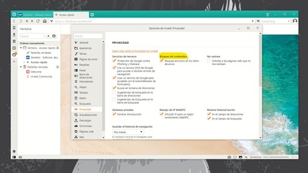 Bloqueo De Contenidos Vivaldi
