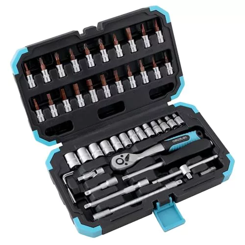 Cecotec Juego de Llaves de Vaso - Maletín con 46 Piezas ToolBox KRK 2200