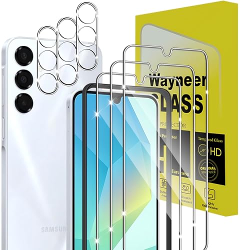 Wayneer Protector de Pantalla para Samsung Galaxy A16 [3 + 3 Piezas] 