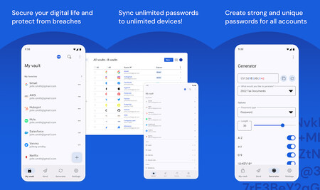 Capturas de pantalla promocionales de Bitwarden