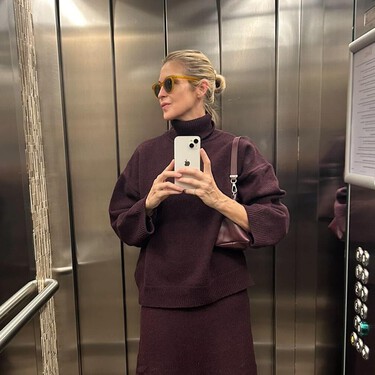 Sfera rebaja a precio de outlet el conjunto de punto color vino tinto más calentito y elegante del invierno 