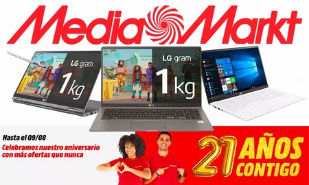 Los portátiles más ligeros son estos LG Gram que puedes encontrar con un 20% de descuento en el Aniversario de MediaMarkt