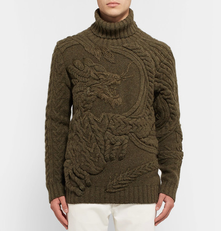 Ralph Lauren eleva los tejidos a un nivel artístico insuperable con éste suéter con motivo de dragón