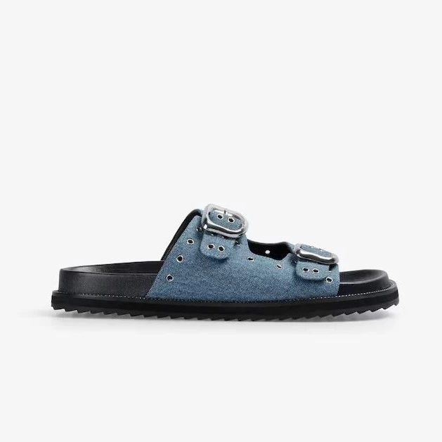 Scalpers
Sandalias planas de mujer de algodón con detalle de hebillas