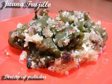 Gratén de pimientos a la menta. Receta