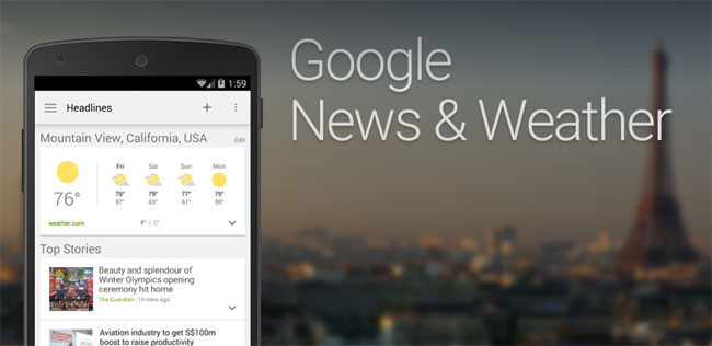 Noticias y tiempo de Google