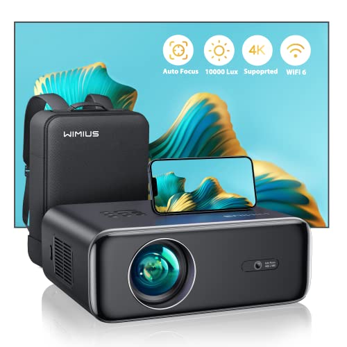 【Auto Focus/Keystone】 Proyector 4K WiFi Bluetooth 33000 Lúmenes Full HD 1080P, WiMiUS 