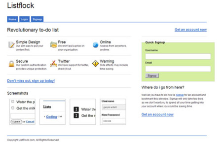 Listflock, otro todo-list más
