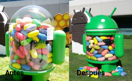 El antes y después de la figura Jelly Bean