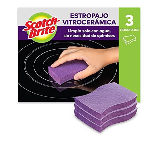 Scotch-Brite Estropajo para vitrocerámica, paquete de 3 unidades
