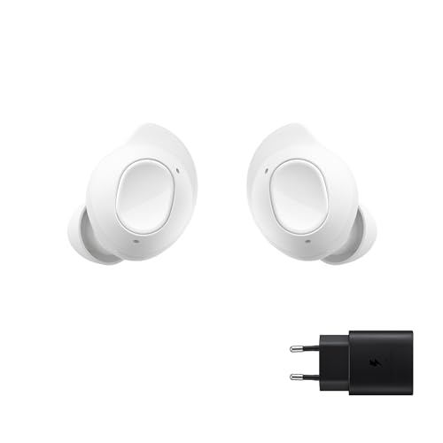 Samsung Galaxy Buds Fe + Loader - Wireless headphones, Cancellation active noise, comfortable adjustment, 3 microphones, touch control, serious low, white (Spanish version)