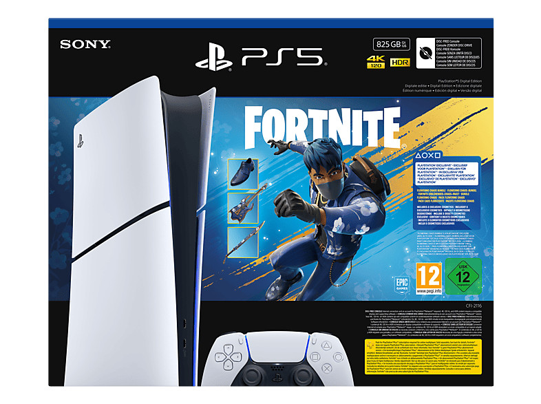 Console - Sony PS5 Slim Digital Edition, 825 GB SSD, 4K, 1 controller, Chasis E