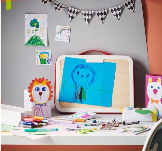 Caja accesorios dibujo, rojo, 35x27 cm