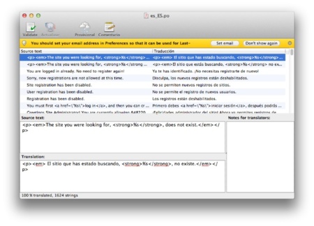 PoEdit, edición de archivos .po y .mo desde OS X