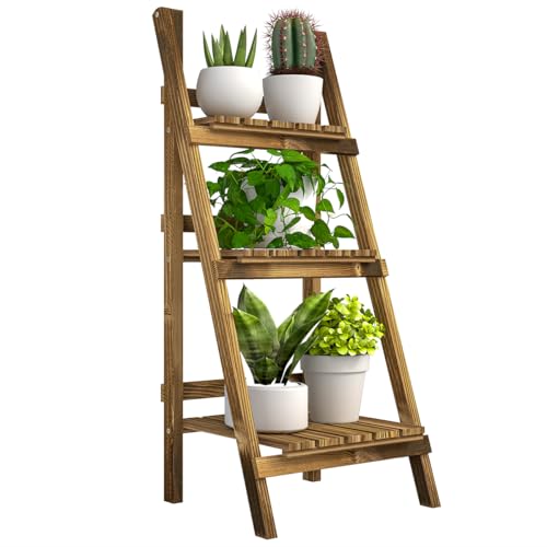 Outsunny Soporte para Plantas de Madera de 3 Niveles