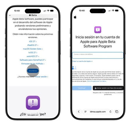 Instalar Beta