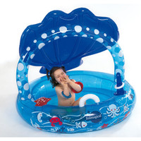 Refrescarse sin quemarse: piscina con toldo