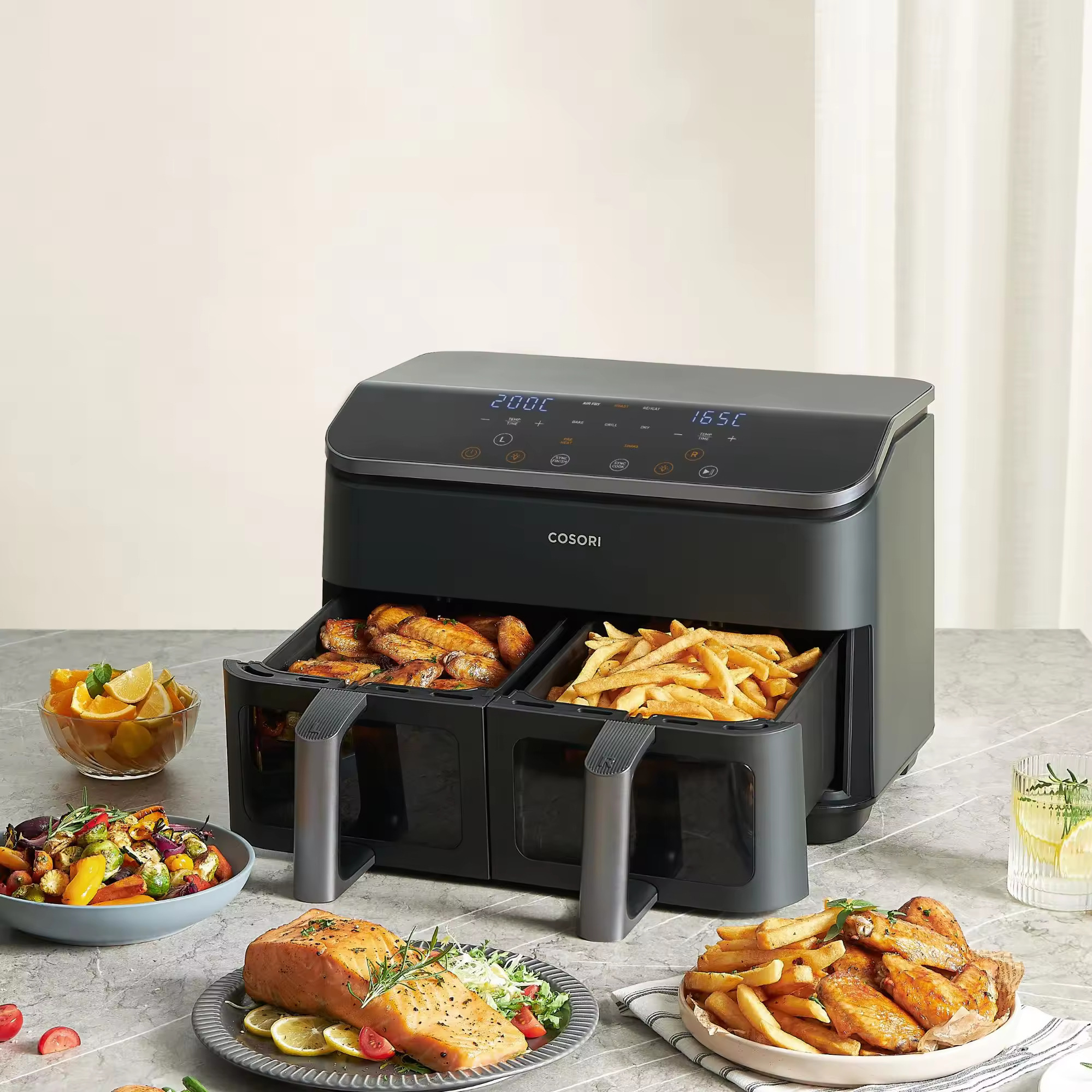 Cosori - Freidora de aire Cosori Dual Basket Chef Edition con doble cesta, 8,5 litros.