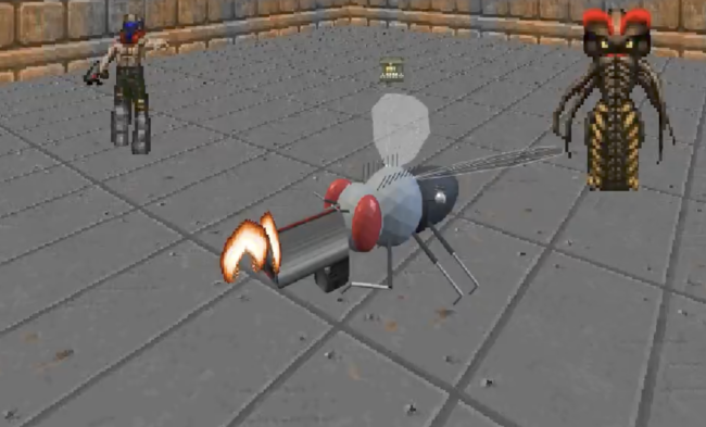 mosca jugando al Doom