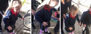 Una niña de cuatro años con parálisis cerebral empieza el cole dando sus primeros pasos sin ayuda