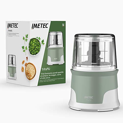Imetec TritaPiù, Procesador de Alimentos, Picadora con 4 cuchillas de acero inoxidable, recipiente grande de 600 ml