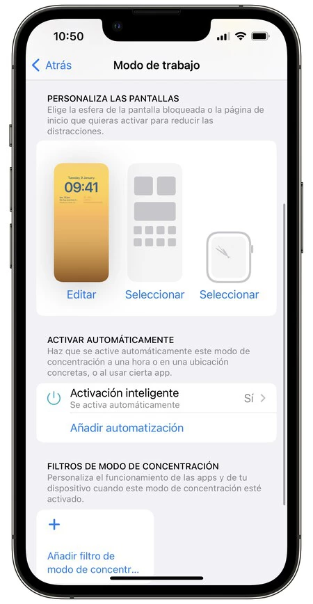 Configuraciones  Personalizar pantalla (iOS/WP)