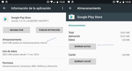 Borrar Datos Google Play Store